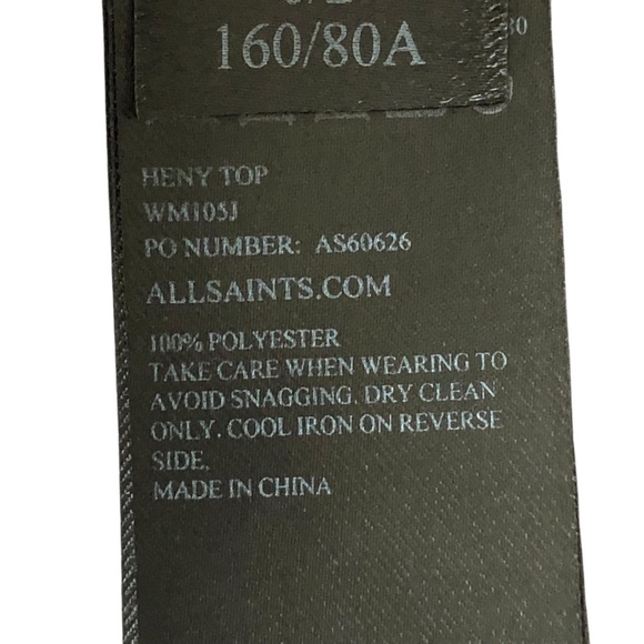 All Saints Heny Top Gray Left Knot Detail Size 2 - Picture 13 of 16